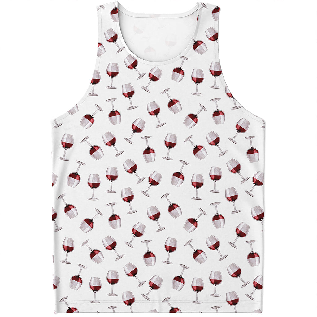Glasses Of Wine Pattern Print Men's Tank Top