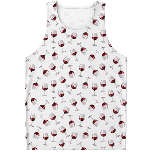 Glasses Of Wine Pattern Print Men's Tank Top