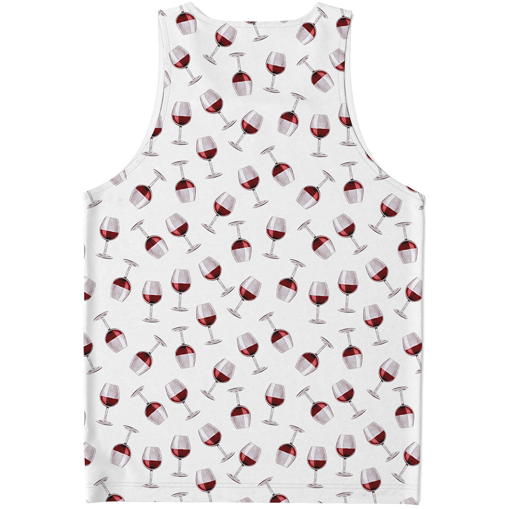 Glasses Of Wine Pattern Print Men's Tank Top