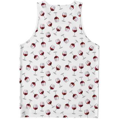 Glasses Of Wine Pattern Print Men's Tank Top