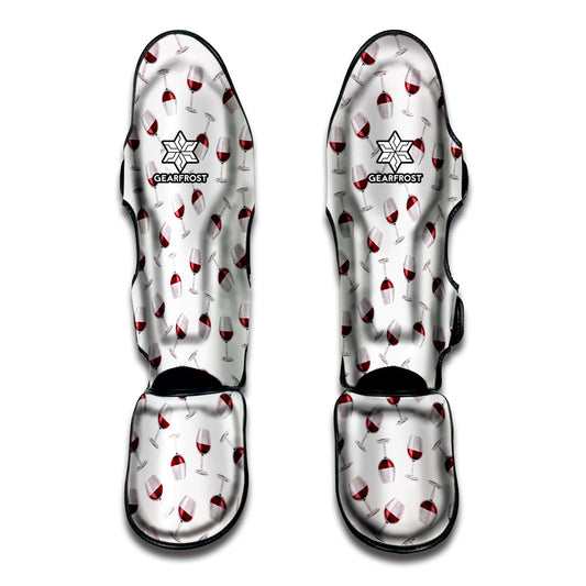 Glasses Of Wine Pattern Print Muay Thai Shin Guard