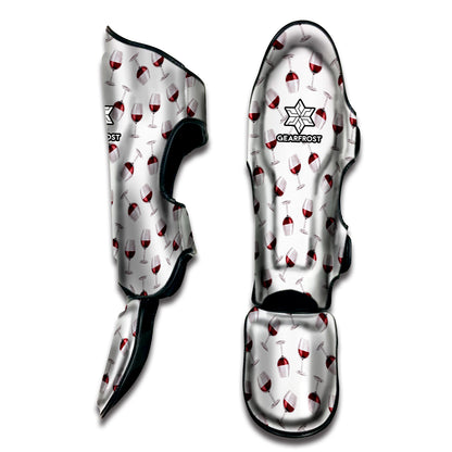 Glasses Of Wine Pattern Print Muay Thai Shin Guard