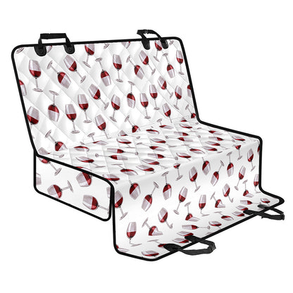 Glasses Of Wine Pattern Print Pet Car Back Seat Cover