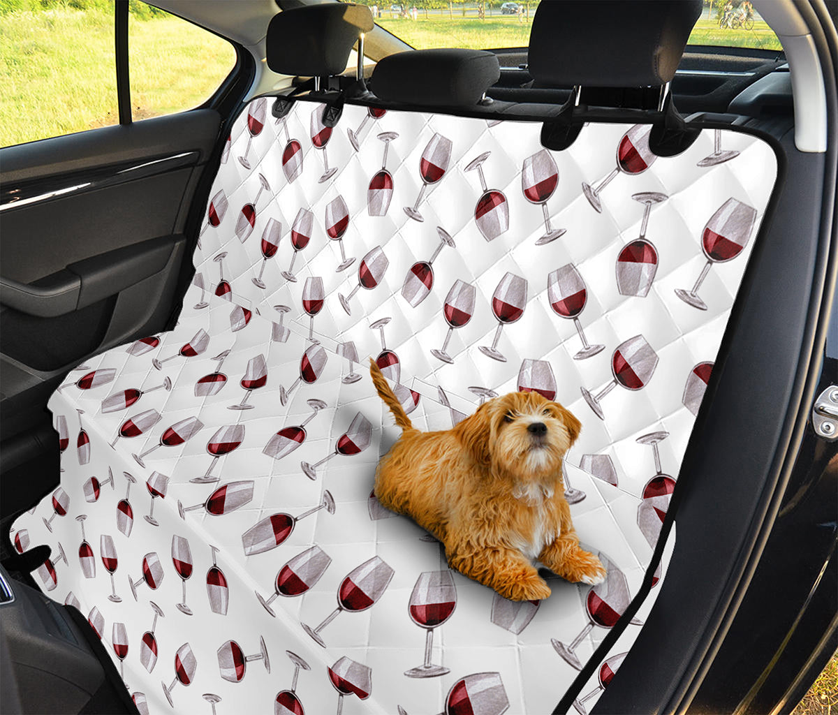 Glasses Of Wine Pattern Print Pet Car Back Seat Cover