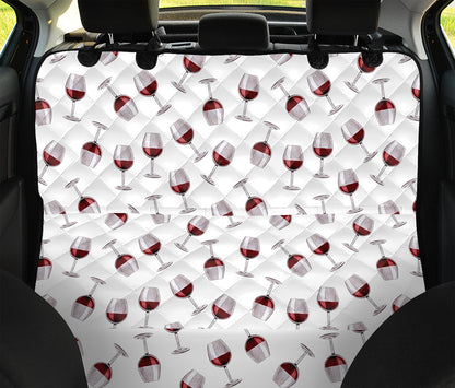 Glasses Of Wine Pattern Print Pet Car Back Seat Cover