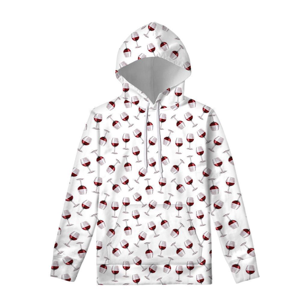 Glasses Of Wine Pattern Print Pullover Hoodie