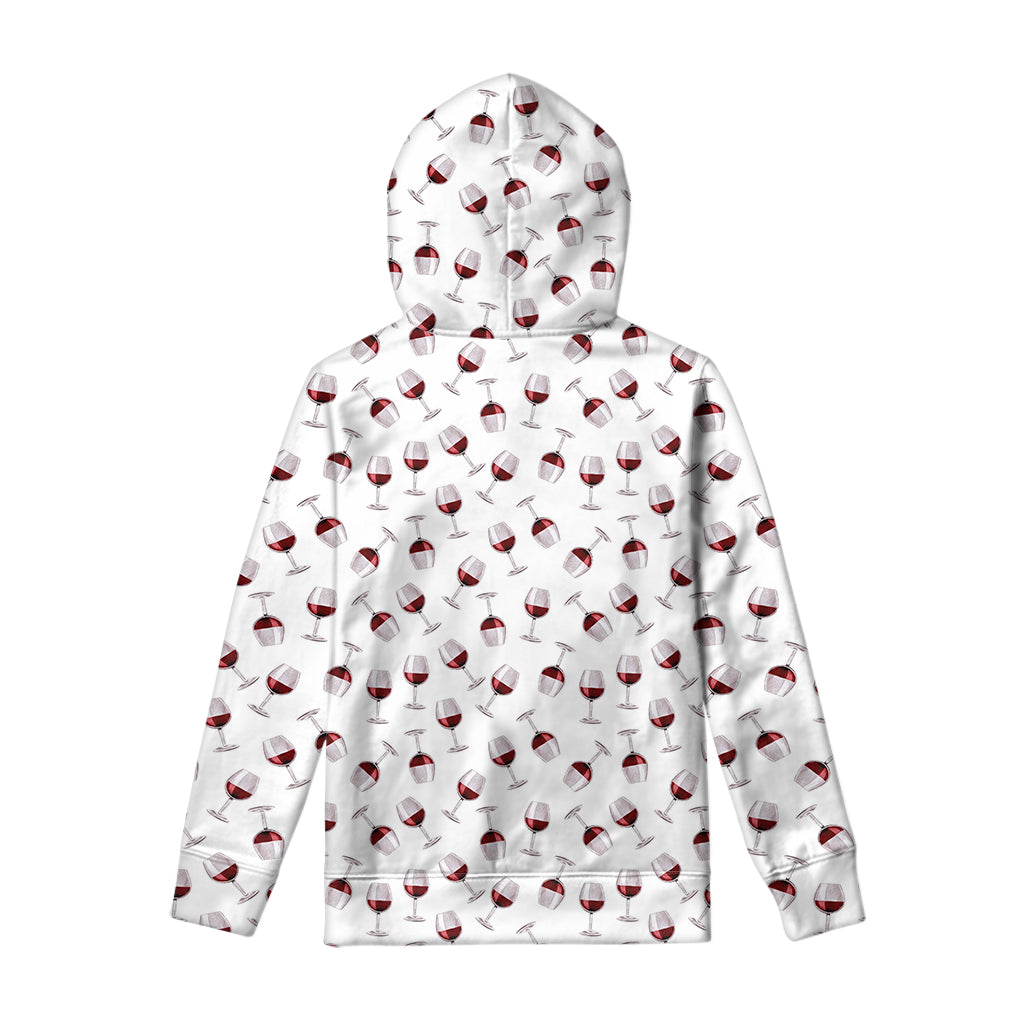 Glasses Of Wine Pattern Print Pullover Hoodie