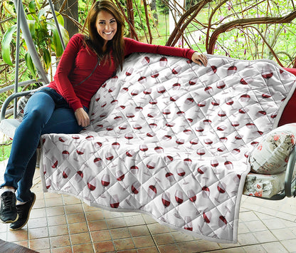 Glasses Of Wine Pattern Print Quilt