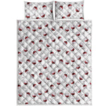 Glasses Of Wine Pattern Print Quilt Bed Set