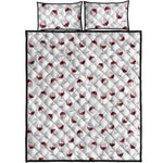 Glasses Of Wine Pattern Print Quilt Bed Set