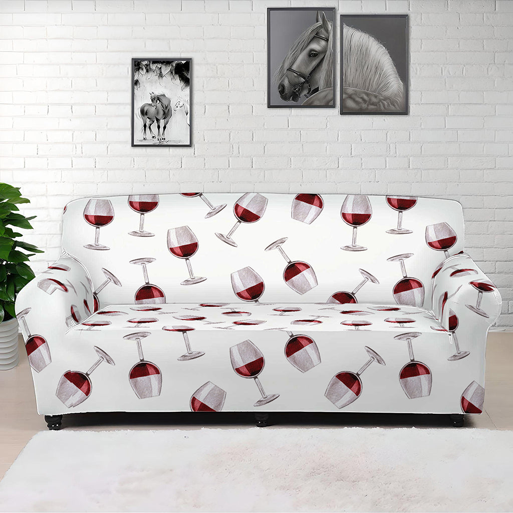 Glasses Of Wine Pattern Print Sofa Cover