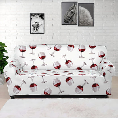 Glasses Of Wine Pattern Print Sofa Cover