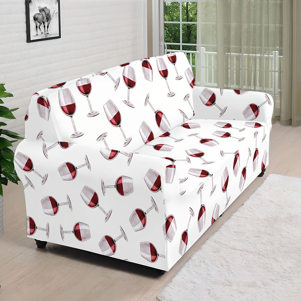 Glasses Of Wine Pattern Print Sofa Cover