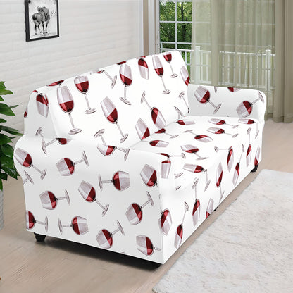Glasses Of Wine Pattern Print Sofa Cover