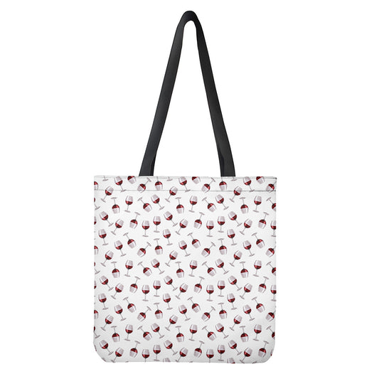 Glasses Of Wine Pattern Print Tote Bag