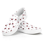 Glasses Of Wine Pattern Print White Slip On Shoes