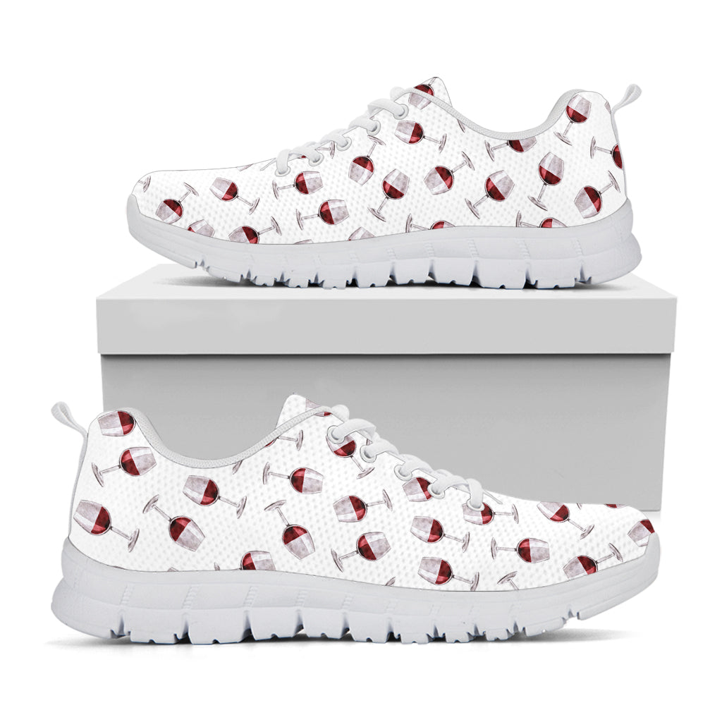Glasses Of Wine Pattern Print White Sneakers