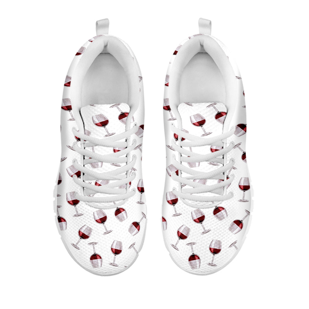 Glasses Of Wine Pattern Print White Sneakers