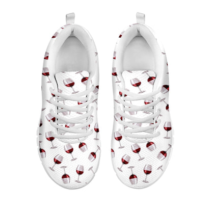 Glasses Of Wine Pattern Print White Sneakers