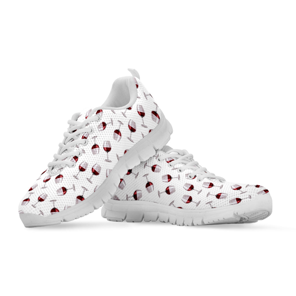 Glasses Of Wine Pattern Print White Sneakers