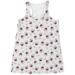 Glasses Of Wine Pattern Print Women's Racerback Tank Top
