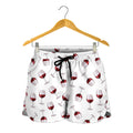 Glasses Of Wine Pattern Print Women's Shorts