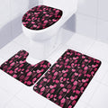 Glasses Of Wine Print 3 Piece Bath Mat Set