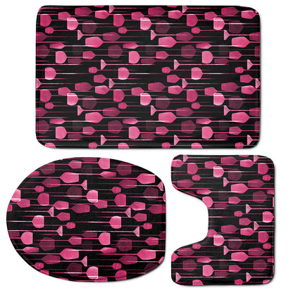 Glasses Of Wine Print 3 Piece Bath Mat Set