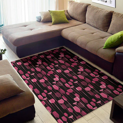 Glasses Of Wine Print Area Rug