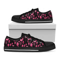 Glasses Of Wine Print Black Low Top Sneakers