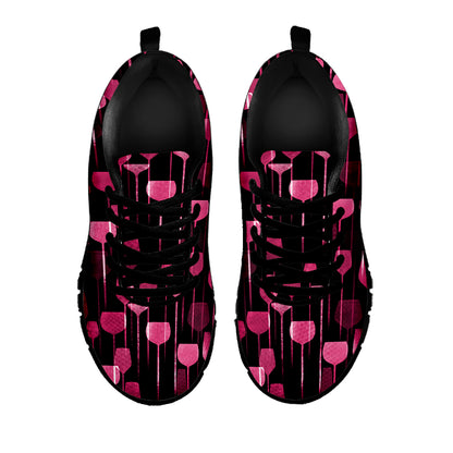 Glasses Of Wine Print Black Sneakers