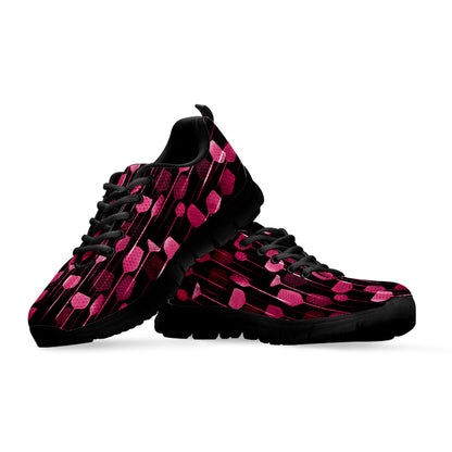 Glasses Of Wine Print Black Sneakers