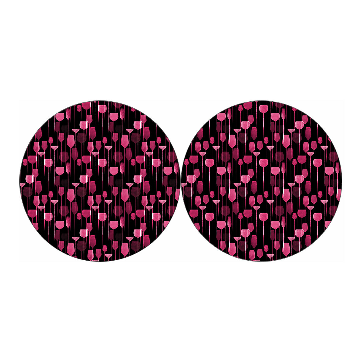 Glasses Of Wine Print Car Coasters