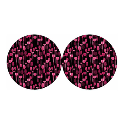 Glasses Of Wine Print Car Coasters