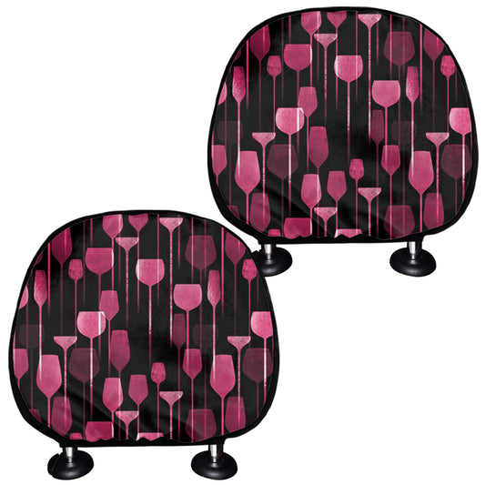 Glasses Of Wine Print Car Headrest Covers