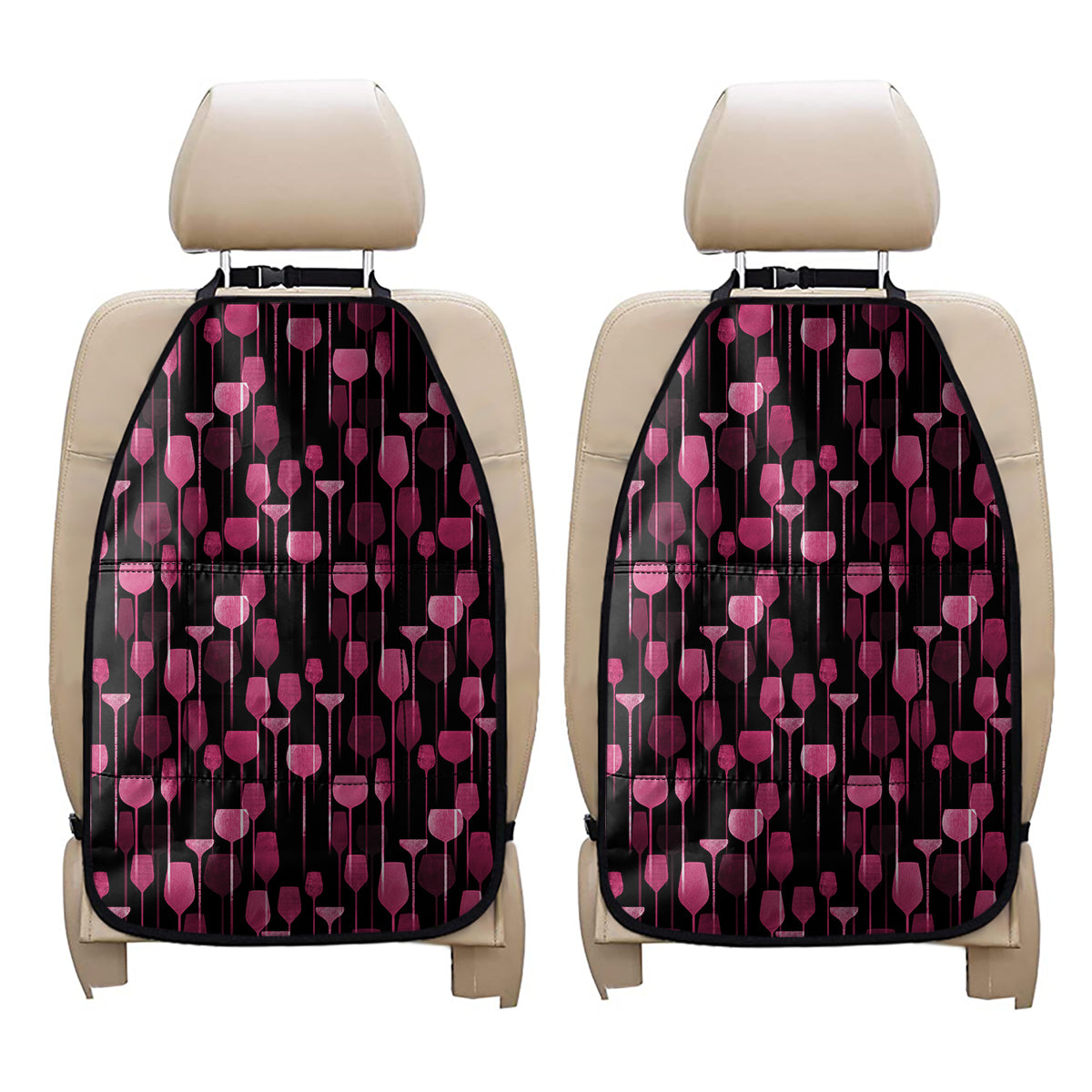 Glasses Of Wine Print Car Seat Organizers