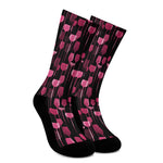 Glasses Of Wine Print Crew Socks