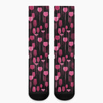 Glasses Of Wine Print Crew Socks