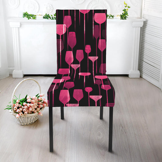Glasses Of Wine Print Dining Chair Slipcover