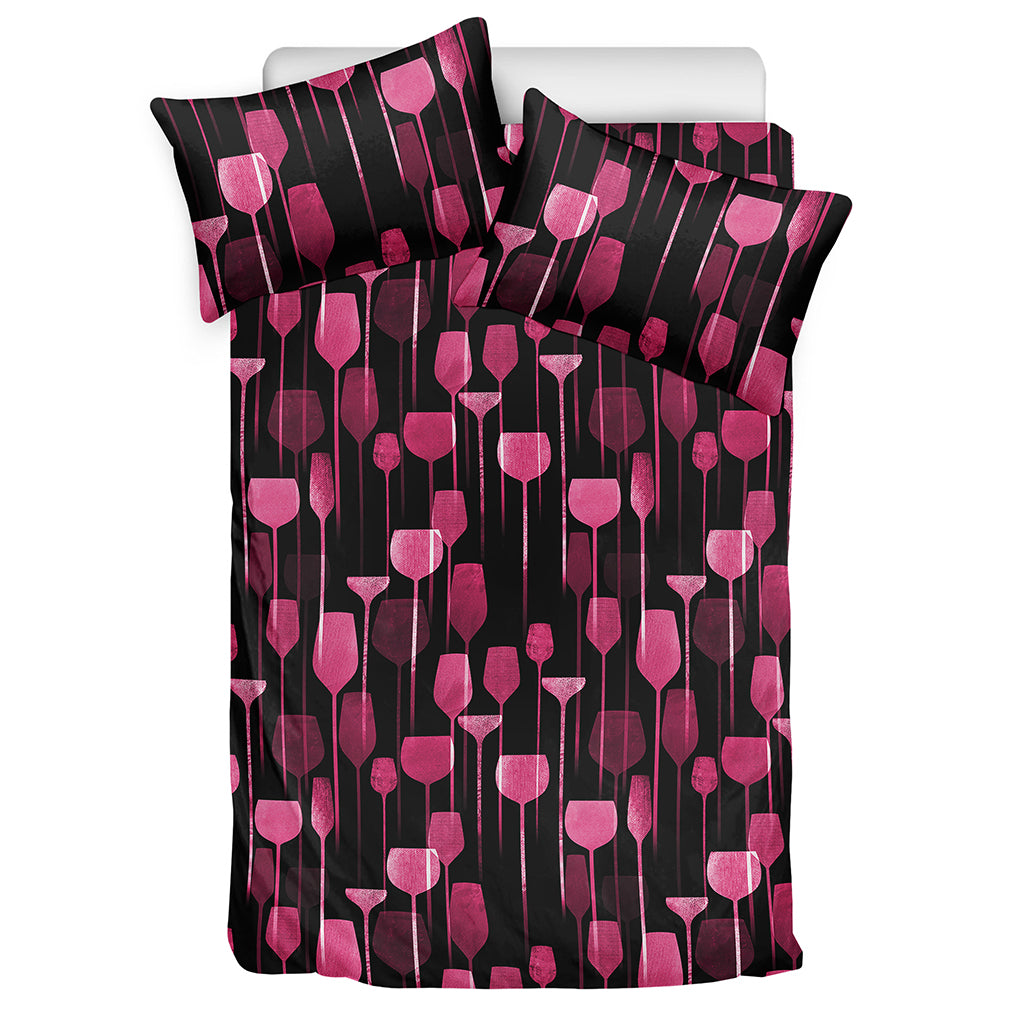 Glasses Of Wine Print Duvet Cover Bedding Set