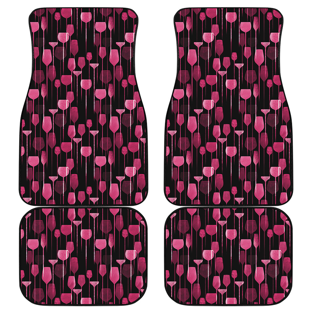 Glasses Of Wine Print Front and Back Car Floor Mats