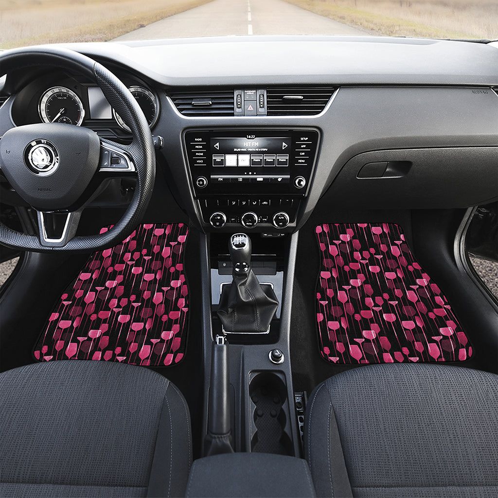 Glasses Of Wine Print Front and Back Car Floor Mats