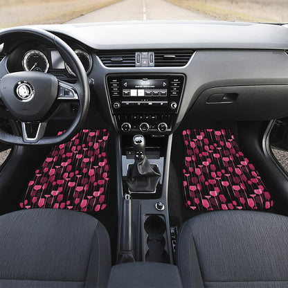 Glasses Of Wine Print Front and Back Car Floor Mats
