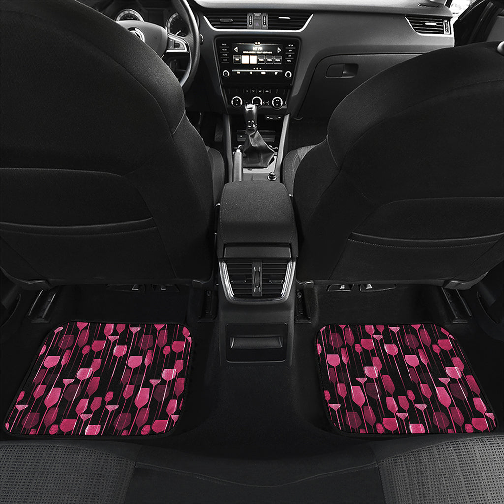 Glasses Of Wine Print Front and Back Car Floor Mats