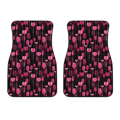 Glasses Of Wine Print Front Car Floor Mats