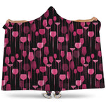 Glasses Of Wine Print Hooded Blanket