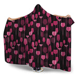 Glasses Of Wine Print Hooded Blanket