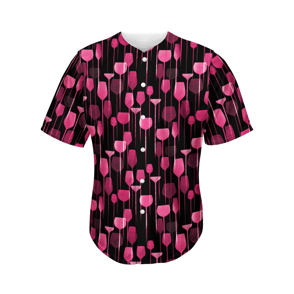 Glasses Of Wine Print Men's Baseball Jersey