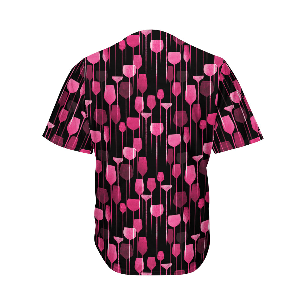 Glasses Of Wine Print Men's Baseball Jersey