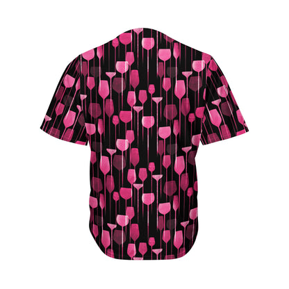 Glasses Of Wine Print Men's Baseball Jersey